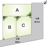 A：165.3㎡（1,500万円）　B：189.49㎡（2,120万円）　C：189.49㎡（2,280万円）